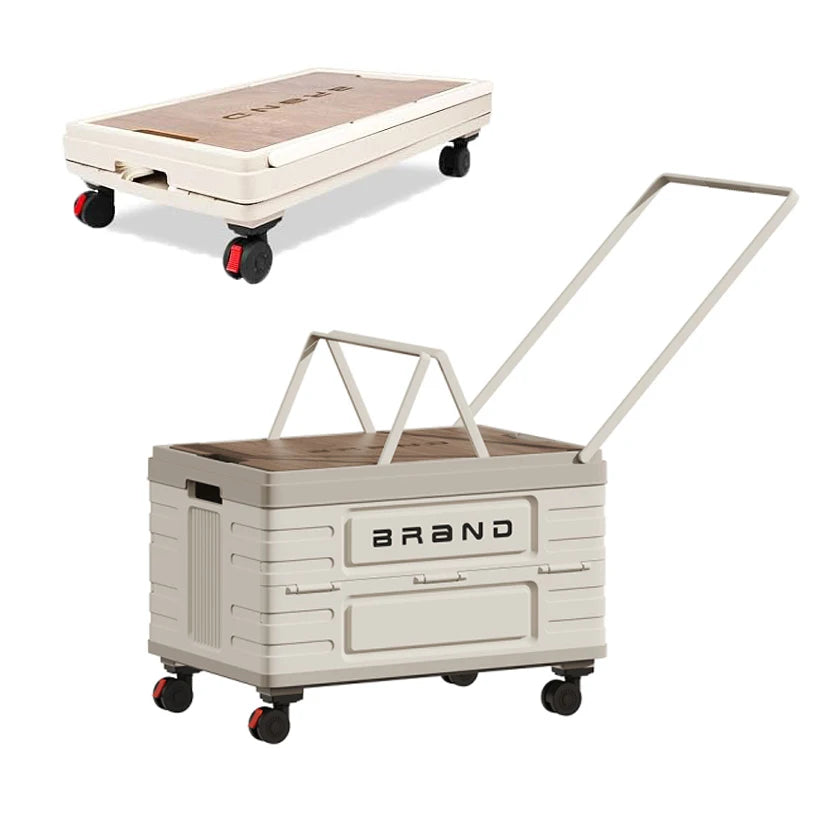 360° Rotating Foldable Storage Cart – Heavy-Duty Mobile Organizer with 4 Silent Wheels, Multi-Functional