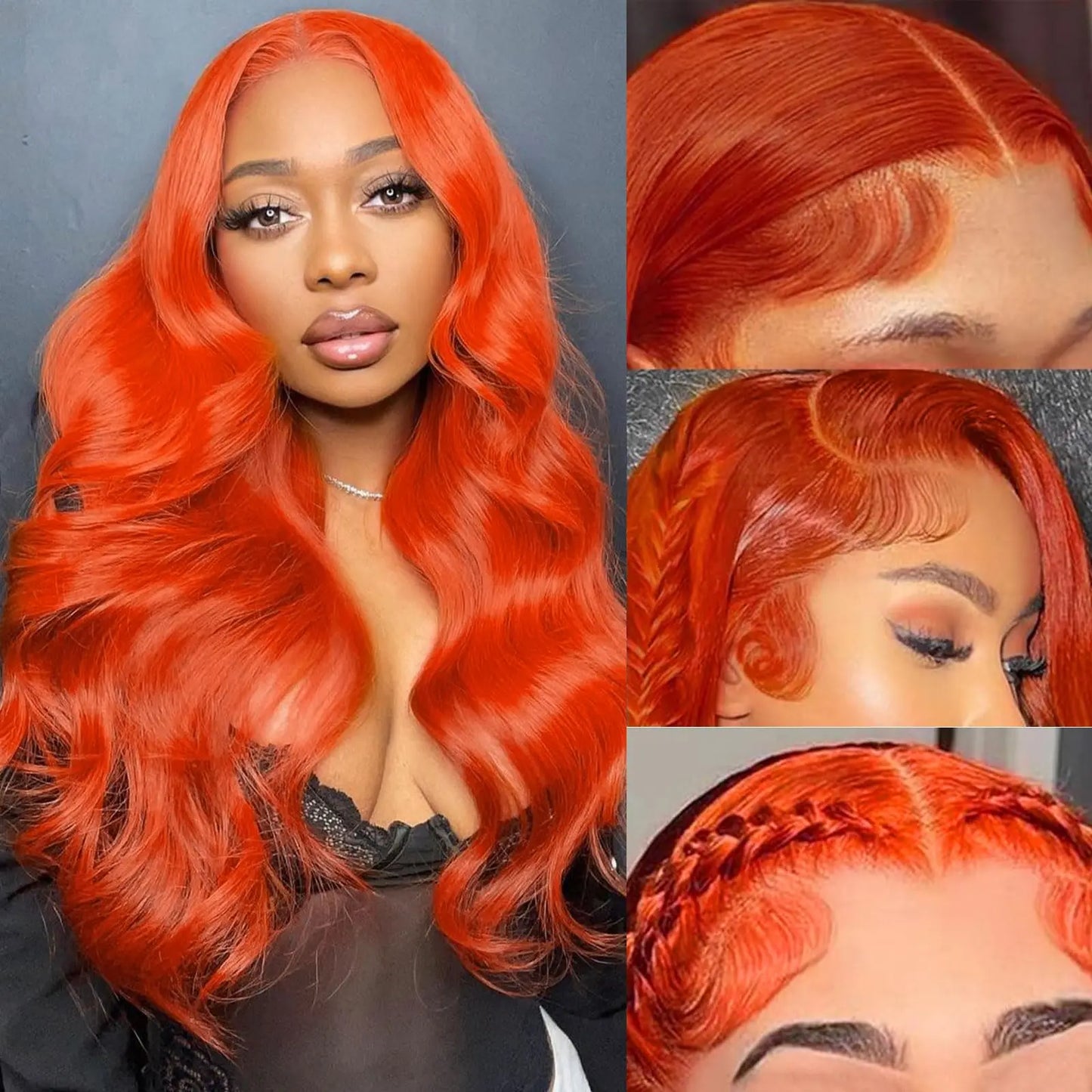200Density 350 Ginger Orange 30inch Lace Front Wig Human Hair Wigs 13x4 HD Lace Frontal Curly Wig For  Woman