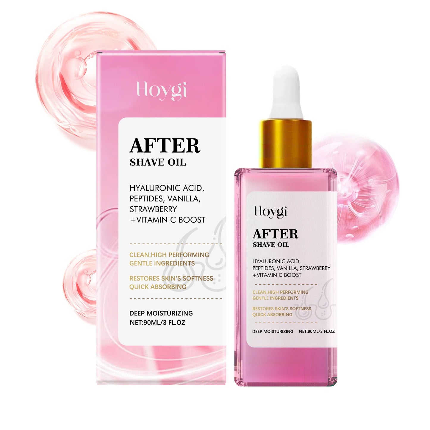Hoygi 90ml After Shave Oil Repair Body Strawberry Flavor Smooth Skin Soothe Discomfort Nourish Hydrating Skin