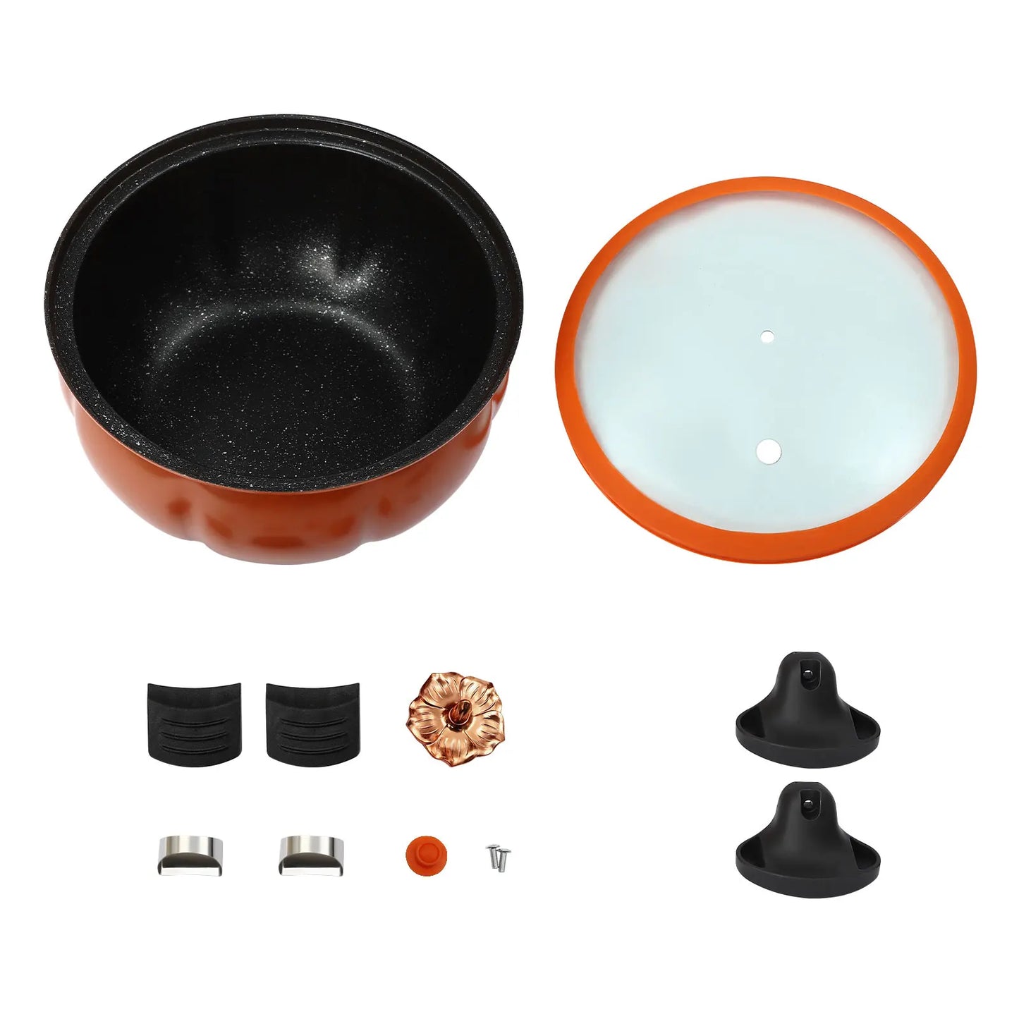 Micro Pressure Cooker, Pumpkin Shaped Pot for Open-Flame Heating and Gas Cooking