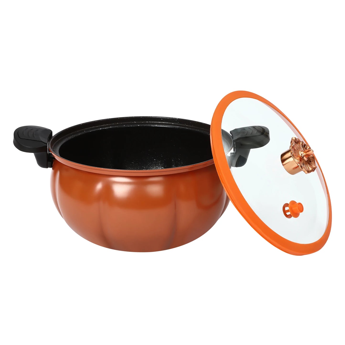 Micro Pressure Cooker, Pumpkin Shaped Pot for Open-Flame Heating and Gas Cooking