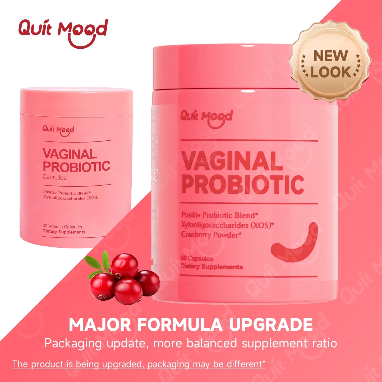 Quitmood Probiotics for Women Balance with Prebiotics, Women Probiotics with Cranberry Extract, 60 capsules