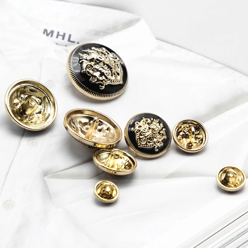 6pcs 10-28 mm golden gold metal buttons garment coat sewing accessories buttons