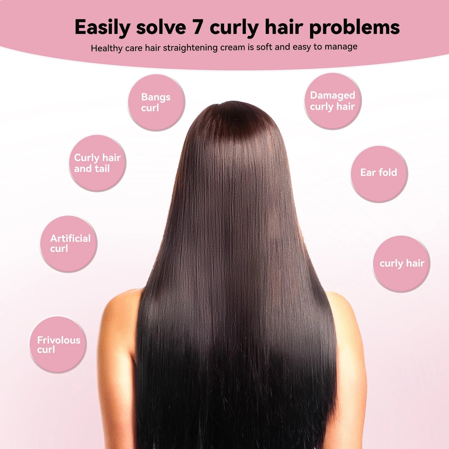 150ml Straightening Hair Care Cream With Hair Comb Straightening Cream for Smooth and Nourishing  Dry Hair