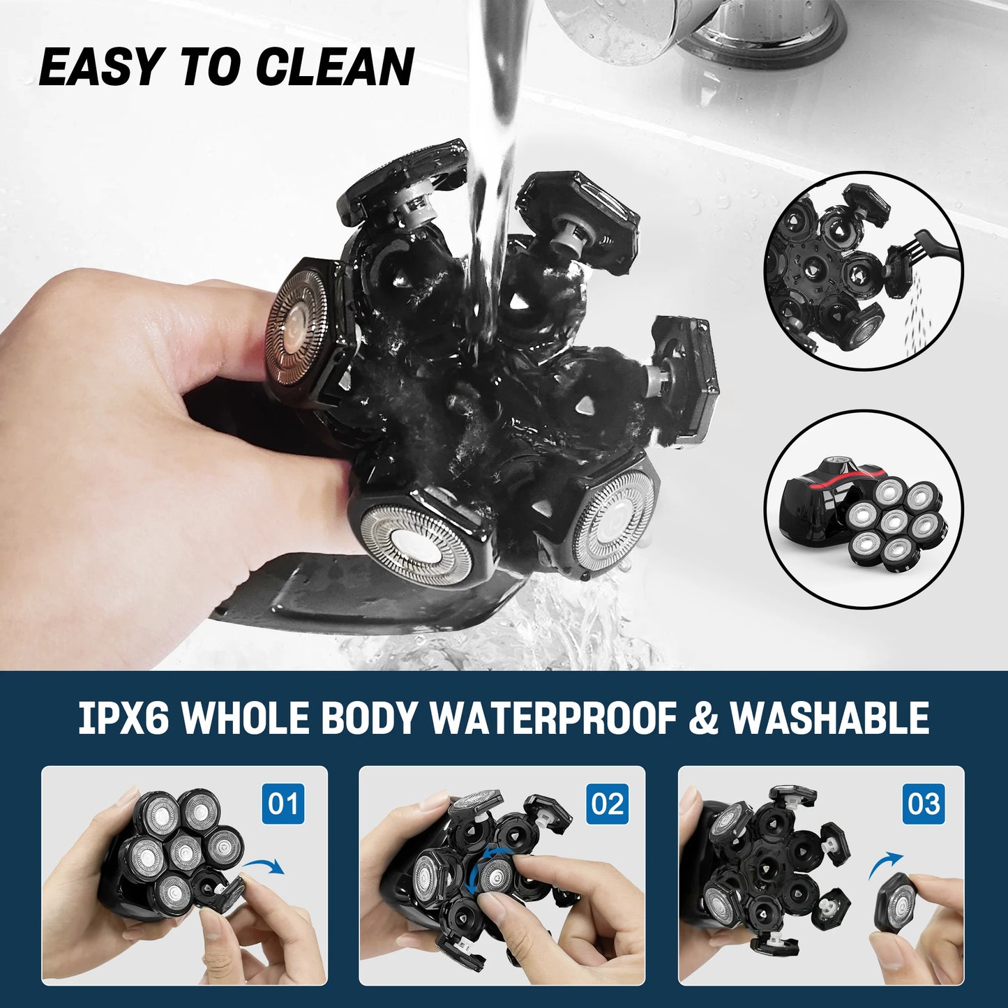 SEJOY Multifunctional Electric Shavers Kits for Bald Head Shaver Beard Shaving Machine