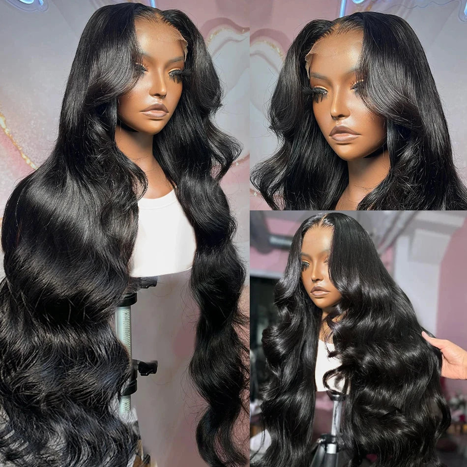 30 40 Inch Lace Front Wig 200 Density 13x6 HD Transparent Body Wave Lace Frontal Human Hair Wig PrePlucked Glueless For Women