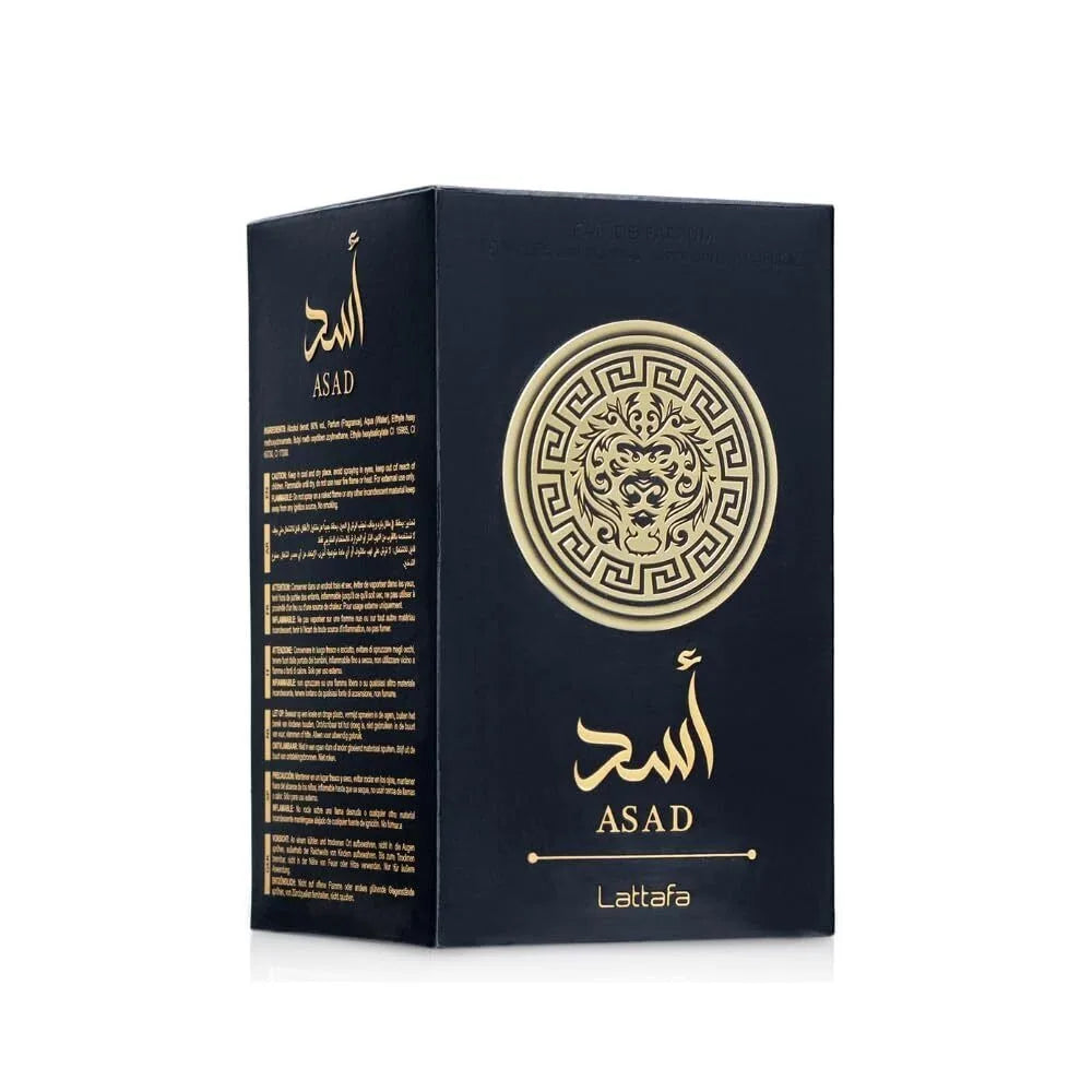 Lattafa Perfumes Black Edition Asad For Unisex  Spray, 3.4 Ounce Long-Lasting Floral Scent Best Gift