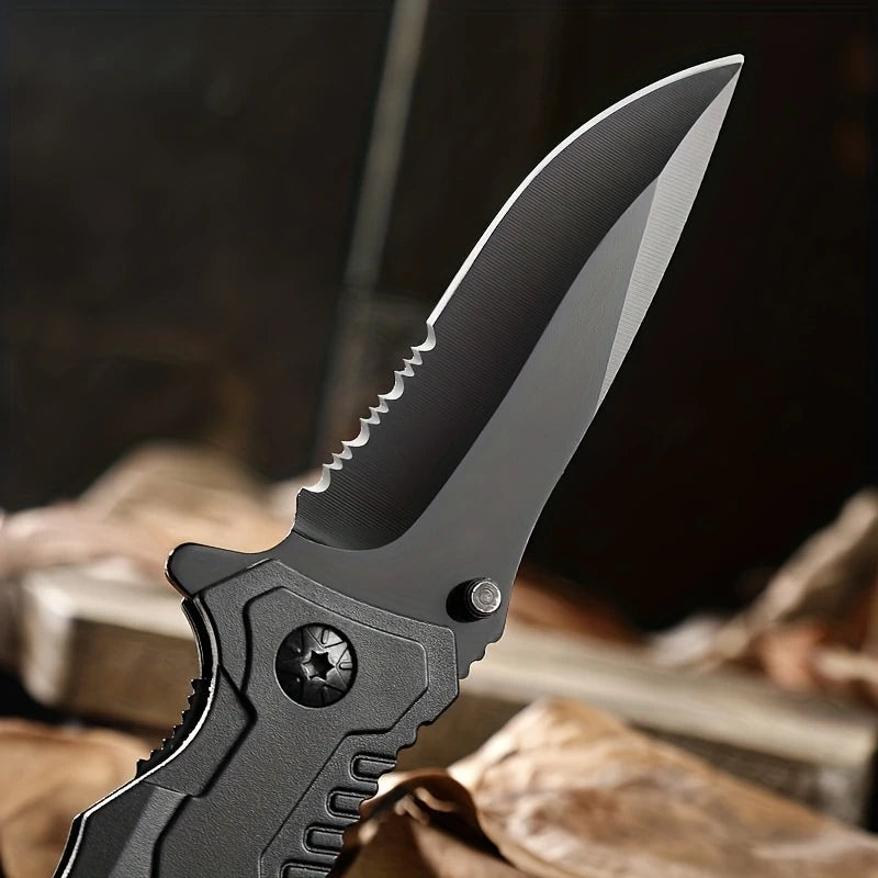 1pcs Portable Folding Knife Plastic Handle Stainless Steel Blade
