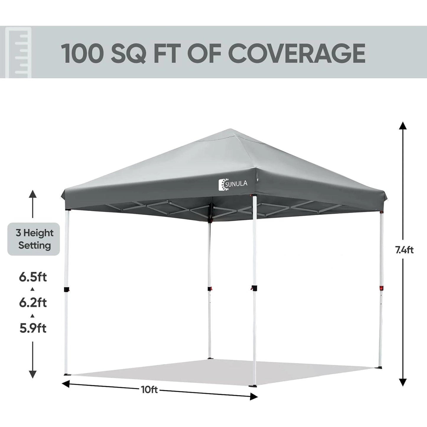 10x10 Pop Up Canopy Tent Instant Gazebo for Camping Portable Outdoor Shading Shelter Sunula Beach Tent,