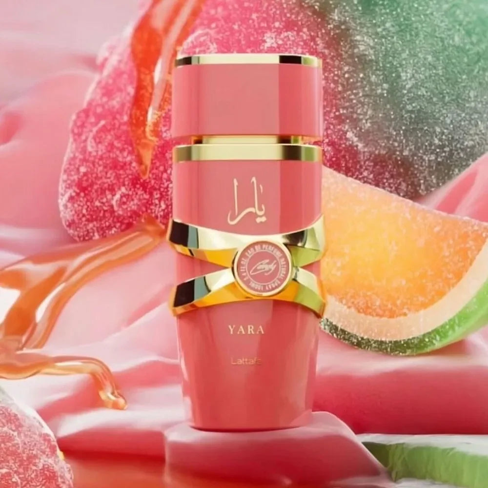 Lattafa Yara Candy Eau de Parfum EDP Spray for Women 3.4 oz/100 ml Pink Yara, Yara Moi, Yara Tous, Asad Zanzibar