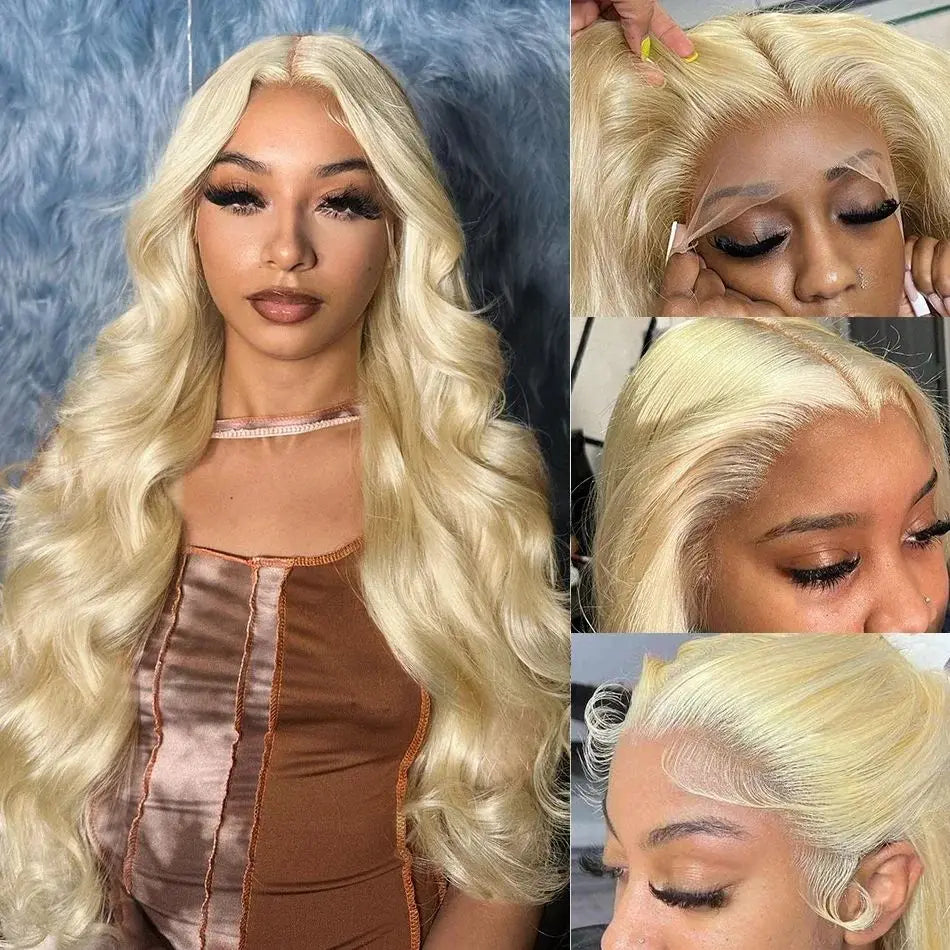 13x6 HD Lace Frontal Wigs Human Hair 613 Blonde 30 Inch Lace Colored Wigs For Women Body Wave Transparent Lace Front Wig