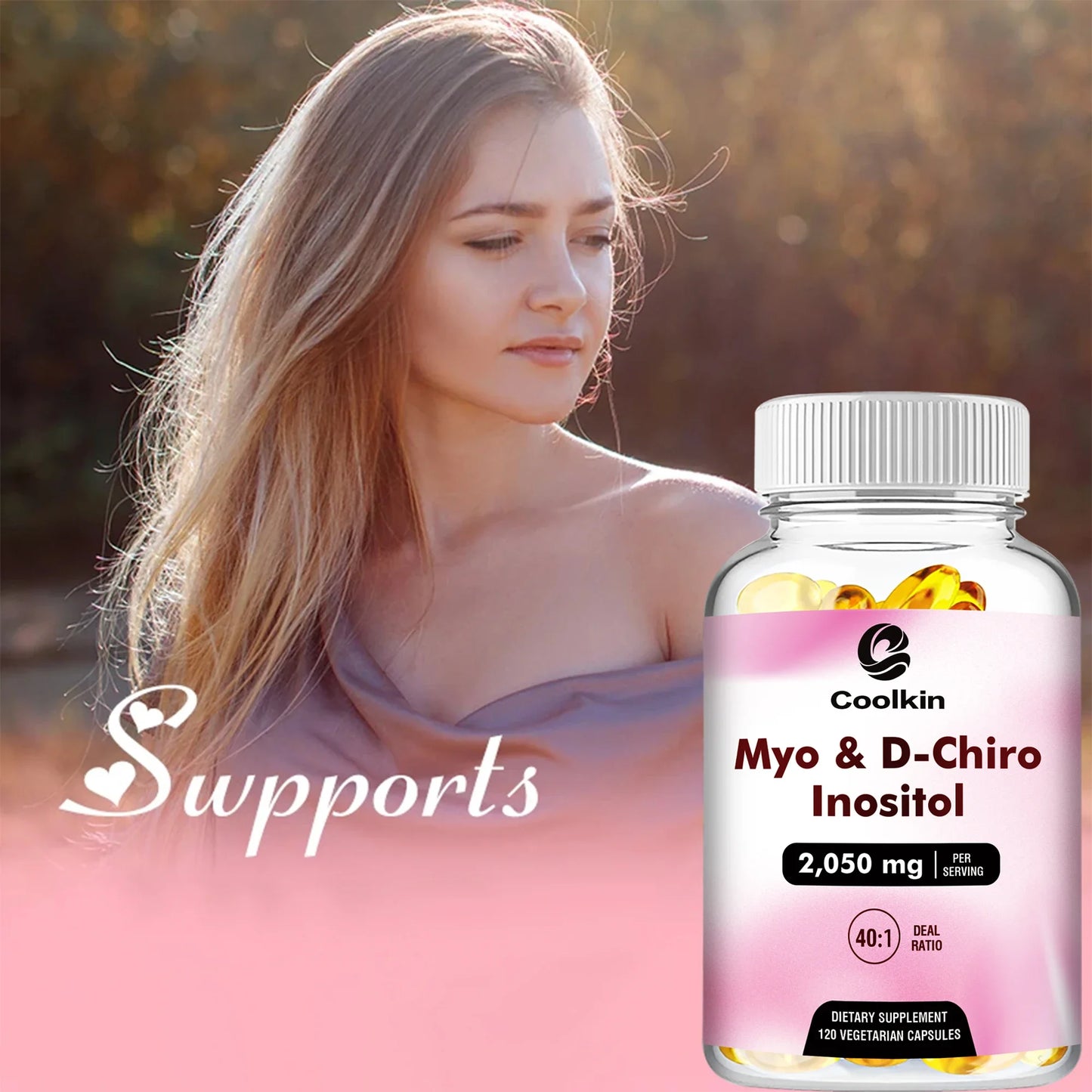 Myo & D-Chiro Inositol Capsules - Supports Ovarian Function,Hormone Balance,Fertility Supplements for Women