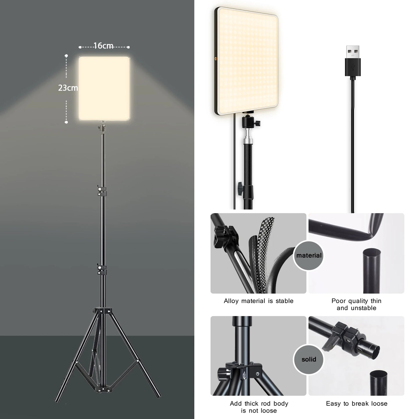 LED Video Conference Photography Lighting Selfie  Photo Studio Lamp With Tripod for Shoot Live Streaming