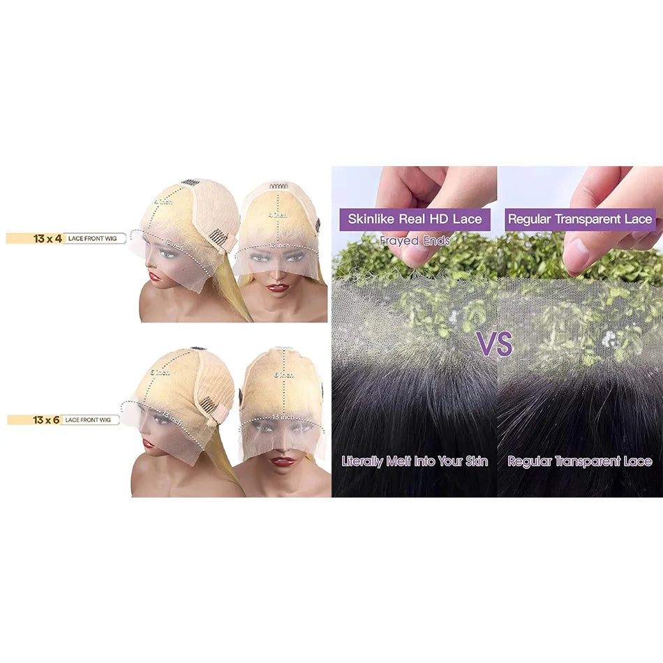 13x6 HD Lace Frontal Wigs Human Hair 613 Blonde 30 Inch Lace Colored Wigs For Women Body Wave Transparent Lace Front Wig