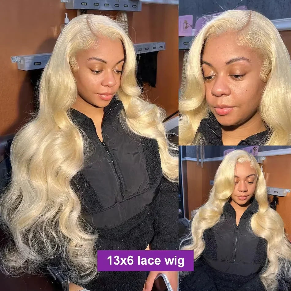 13x6 HD Lace Frontal Wigs Human Hair 613 Blonde 30 Inch Lace Colored Wigs For Women Body Wave Transparent Lace Front Wig