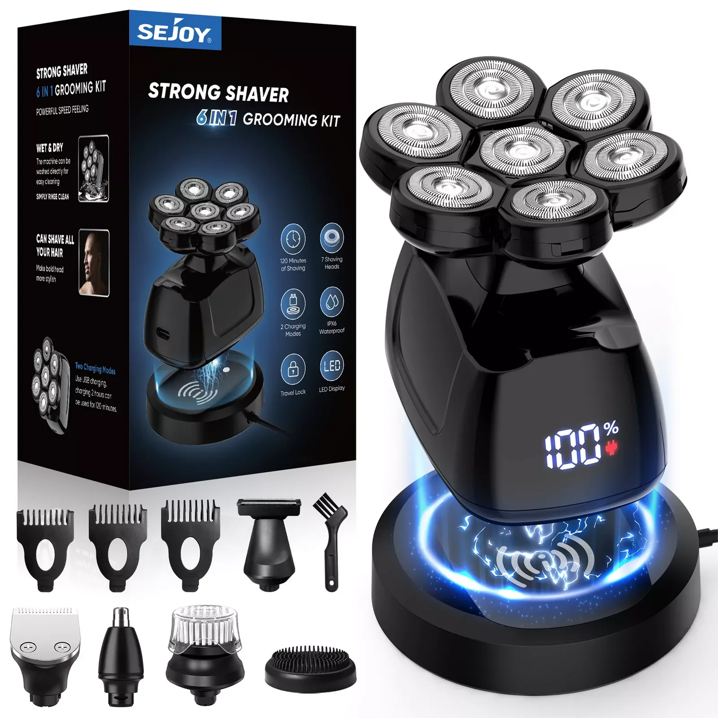 SEJOY Multifunctional Electric Shavers Kits for Bald Head Shaver Beard Shaving Machine