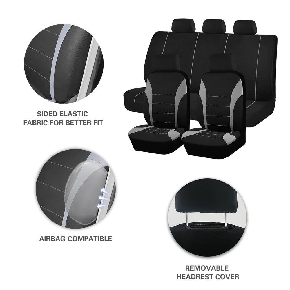 AUTO PLUS Car Seat Covers Universal Size Seat Covers Fit For Most SUV Car Truck Airbag Compatible Car Seat Cushion
