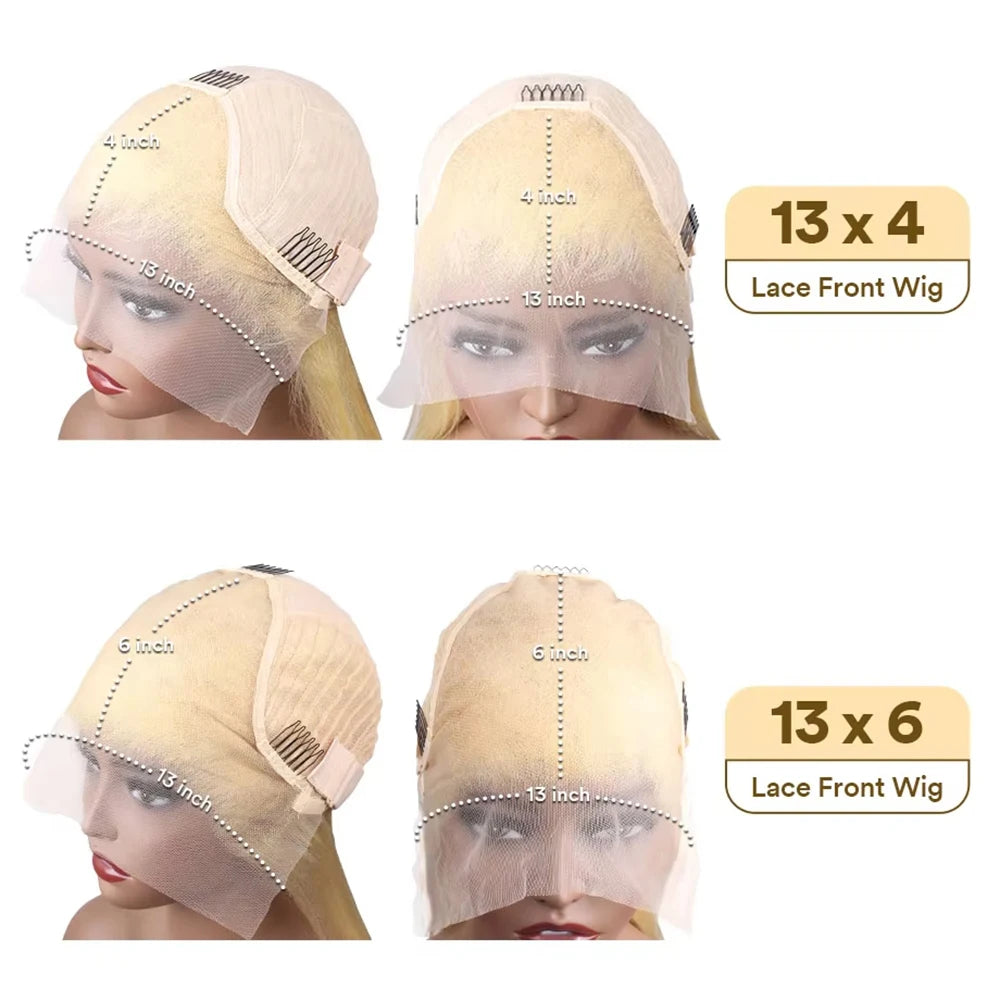 30 Inches 13x6 Honey 613 Blonde Straight Lace Front Human Hair Wig For Women 13x4 HD Transparent Frontal Lace Wigs Brazilian