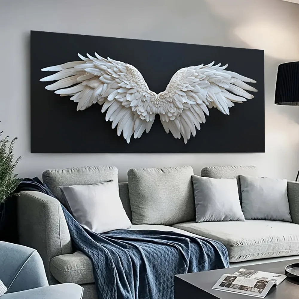 Angel Wings canvas art print, suitable for interior decoration, 1.5 inch thick solid wood frame