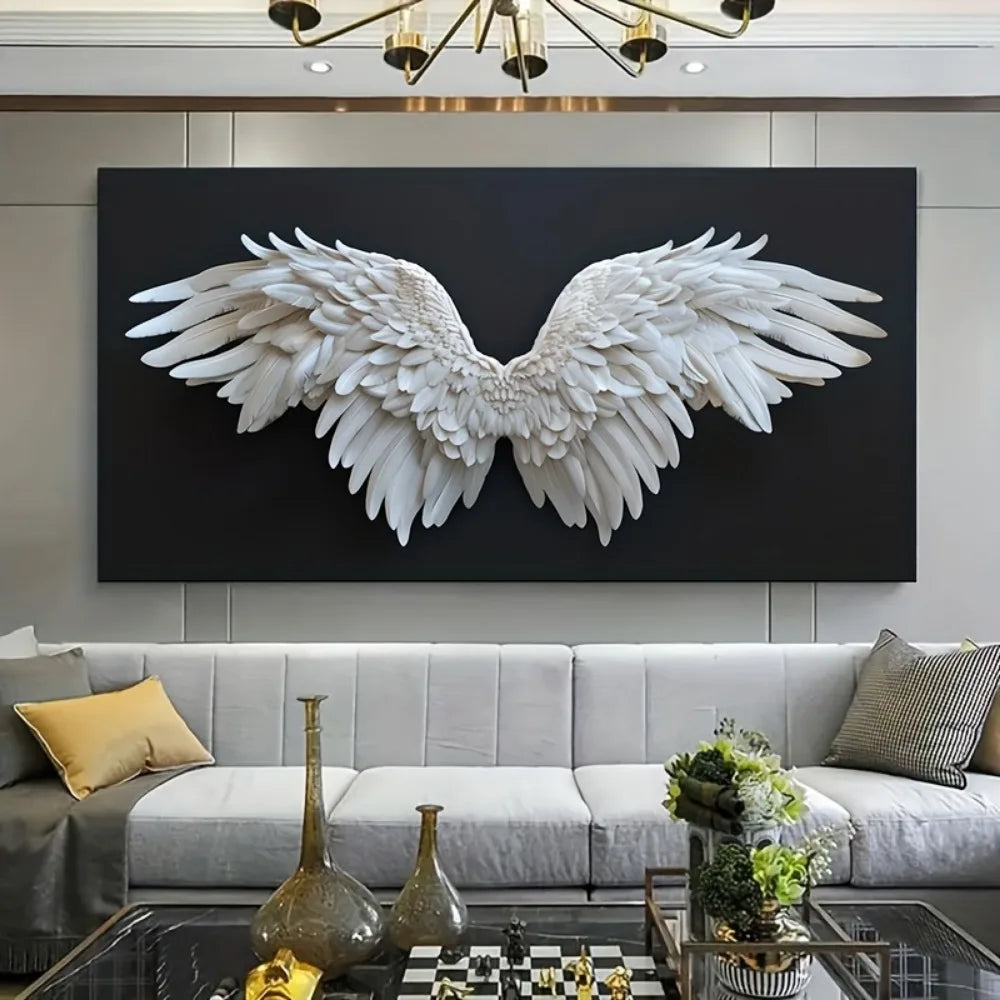Angel Wings canvas art print, suitable for interior decoration, 1.5 inch thick solid wood frame