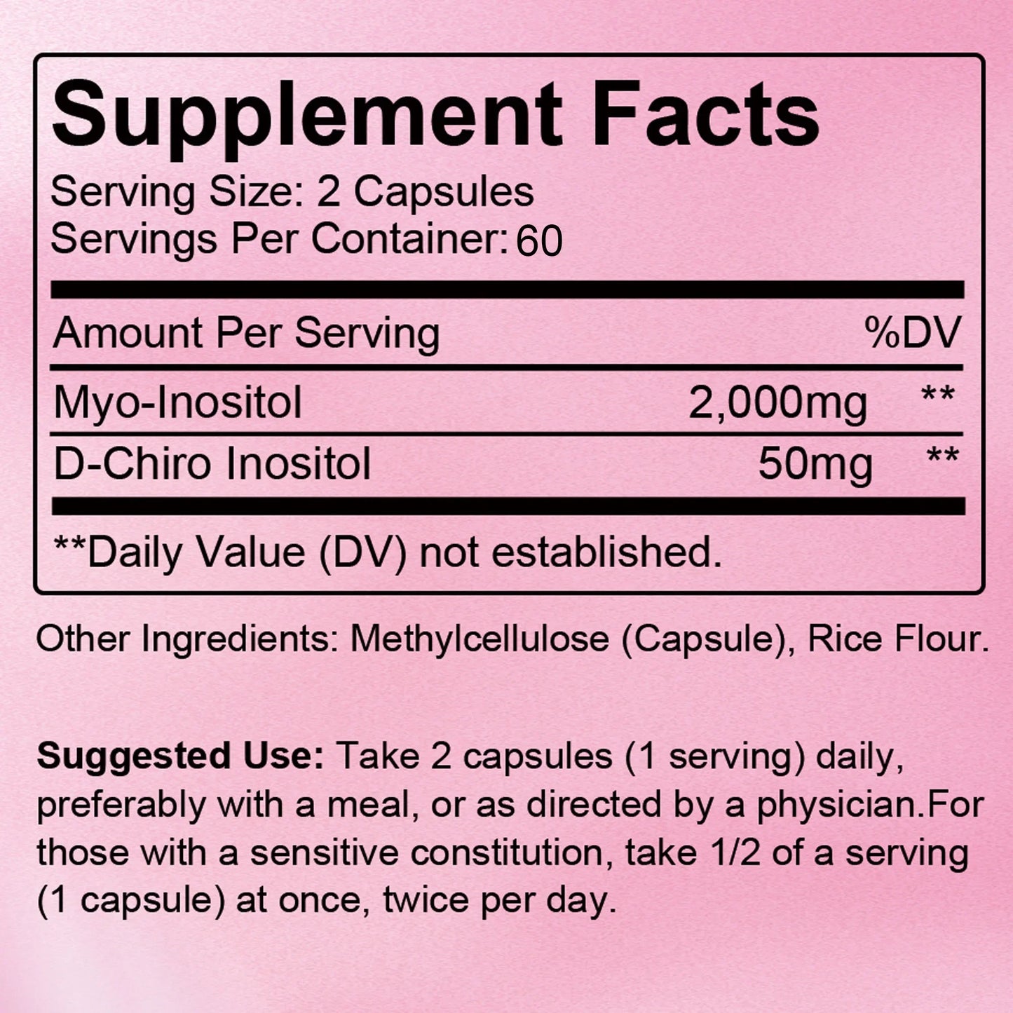 Myo & D-Chiro Inositol Capsules - Supports Ovarian Function,Hormone Balance,Fertility Supplements for Women
