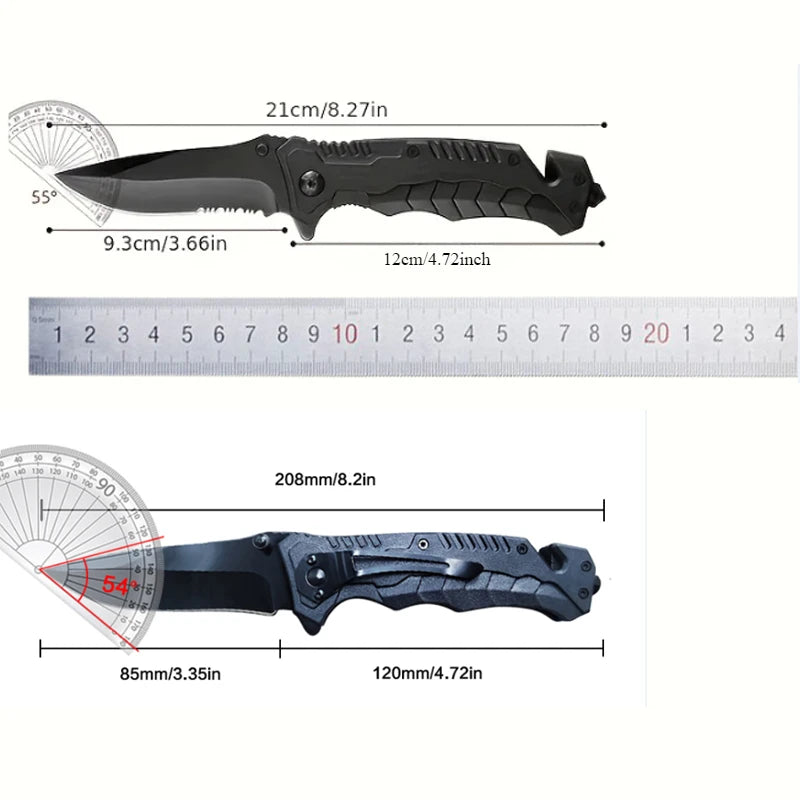 1pcs Portable Folding Knife Plastic Handle Stainless Steel Blade