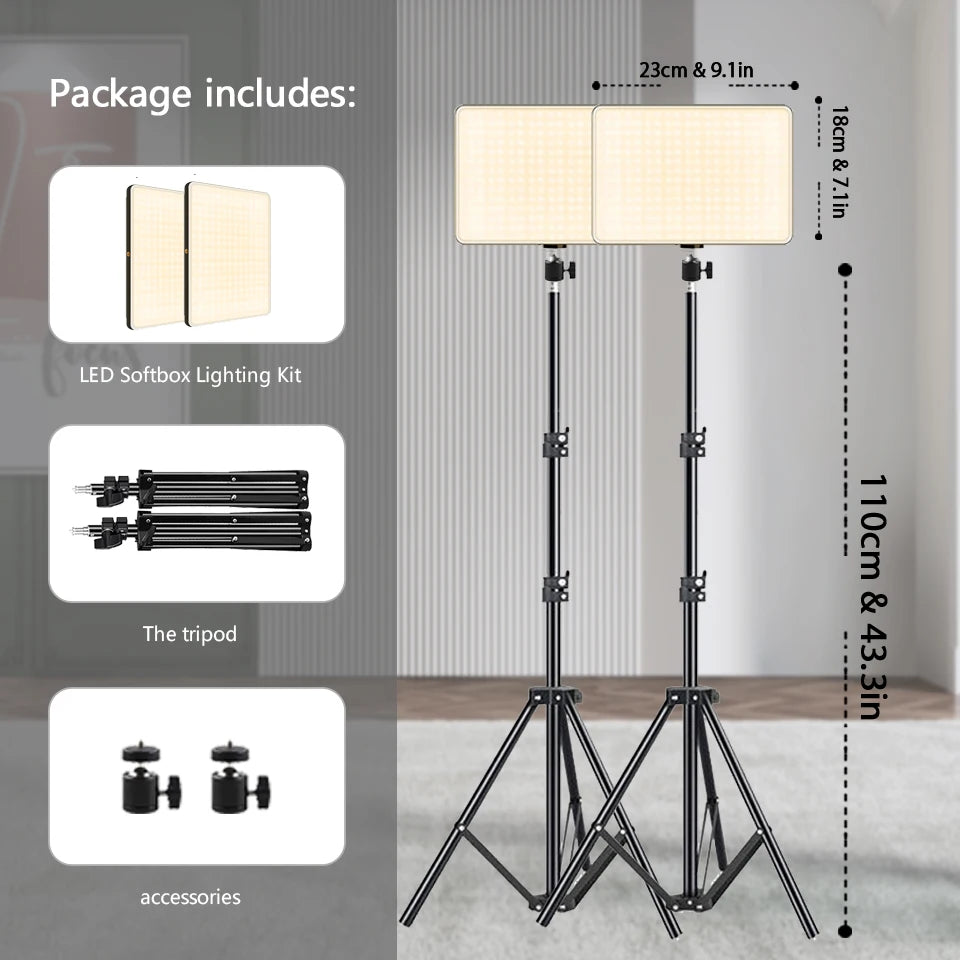 LED Video Conference Photography Lighting Selfie  Photo Studio Lamp With Tripod for Shoot Live Streaming