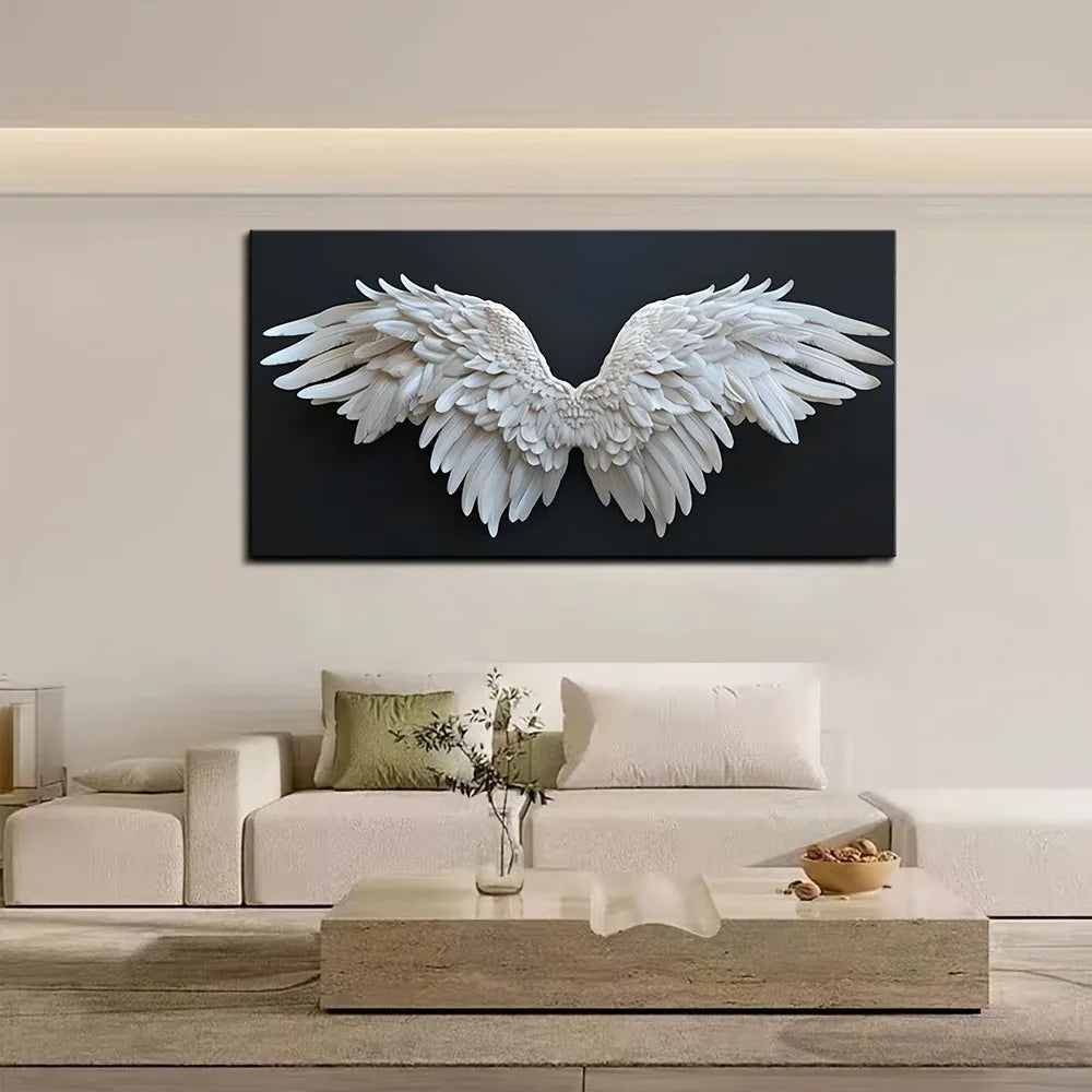 Angel Wings canvas art print, suitable for interior decoration, 1.5 inch thick solid wood frame