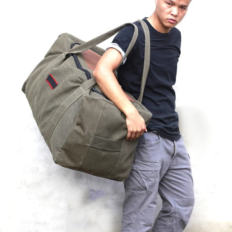40L 60L 120L Canvas Hiking Climbing Bag Large Capacity Carrying Luggage Bag