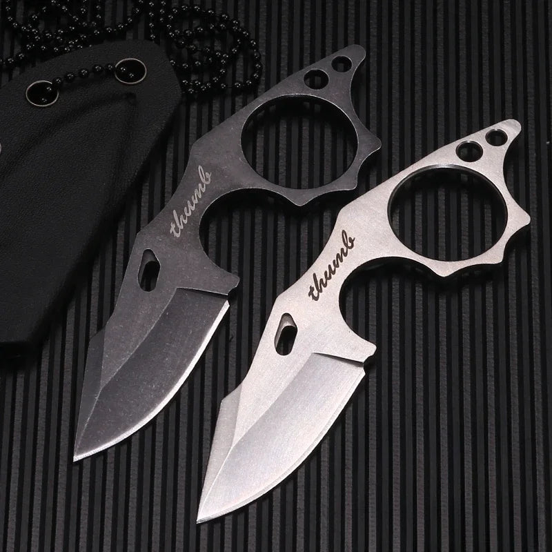 2024 New fashion Knife Pocket Straight Thumb Knife Necklace Survival Outdoor