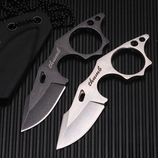 2024 New fashion Knife Pocket Straight Thumb Knife Necklace Survival Outdoor