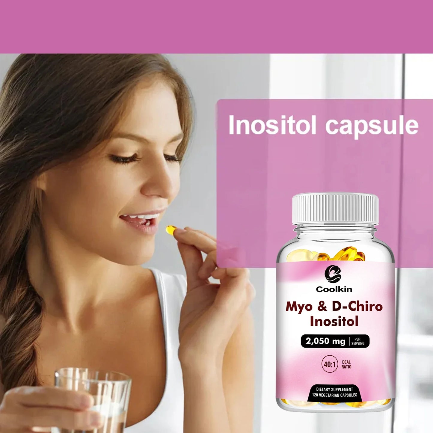 Myo & D-Chiro Inositol Capsules - Supports Ovarian Function,Hormone Balance,Fertility Supplements for Women