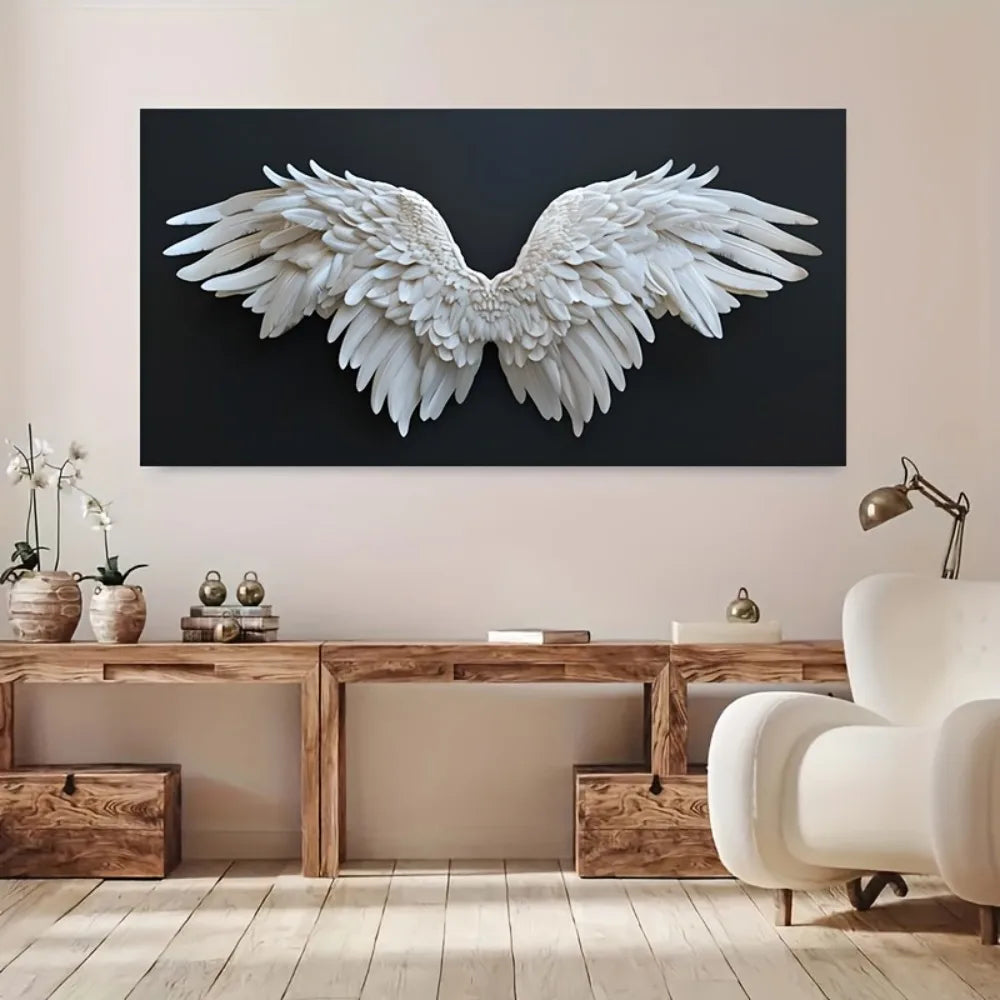 Angel Wings canvas art print, suitable for interior decoration, 1.5 inch thick solid wood frame