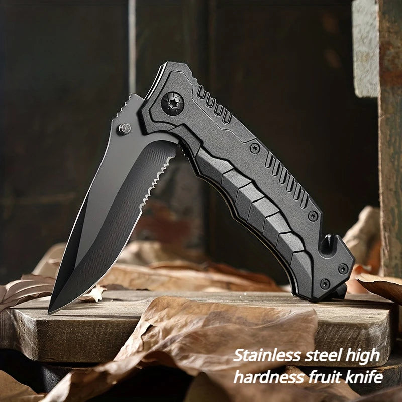 1pcs Portable Folding Knife Plastic Handle Stainless Steel Blade