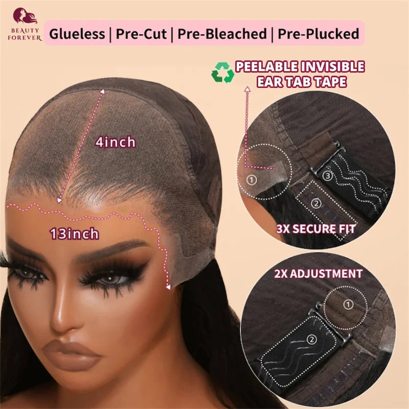 Beauty Forever 13x4 Pre-Everything™ Lace Frontal Human Hair Wig Bye Bye Knots Water Wave Curly Glueless Wig