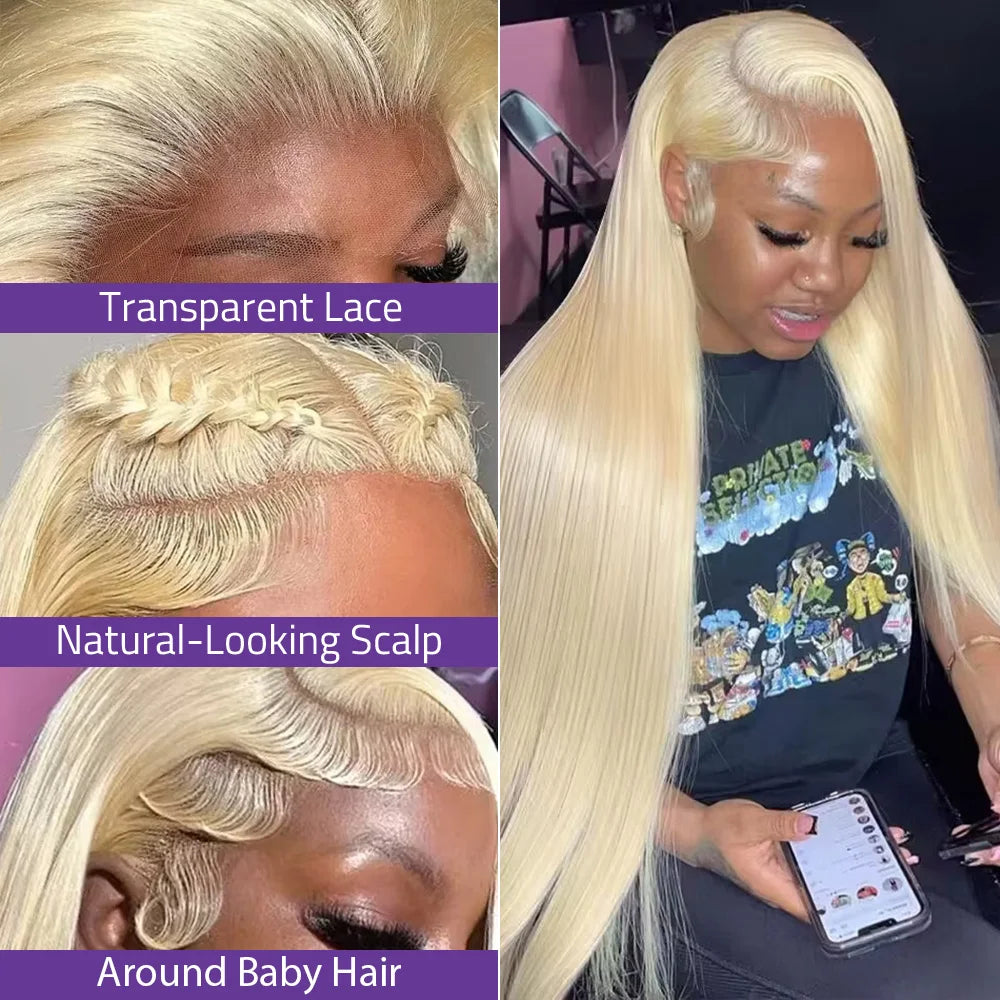 30 Inches 13x6 Honey 613 Blonde Straight Lace Front Human Hair Wig For Women 13x4 HD Transparent Frontal Lace Wigs Brazilian