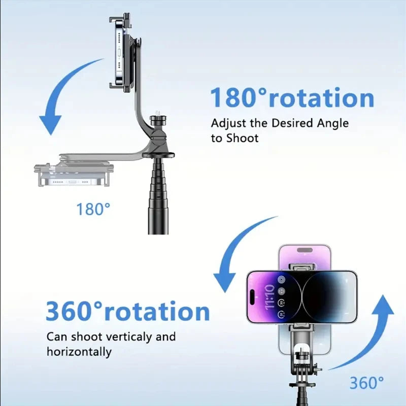 W&O C01 Telescopic Selfie Stick Tripod Monopod Stand Mobile Phone Support Wireless Gimbal Stabilizer Holder