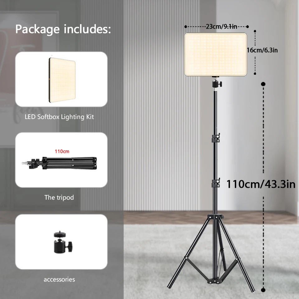 LED Video Conference Photography Lighting Selfie  Photo Studio Lamp With Tripod for Shoot Live Streaming