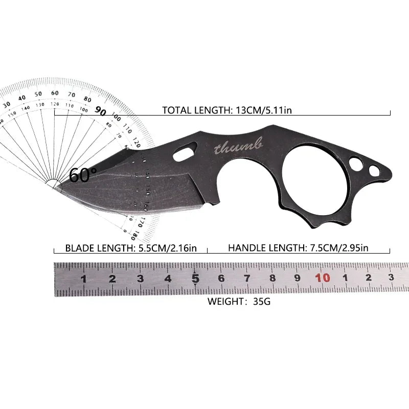 2024 New fashion Knife Pocket Straight Thumb Knife Necklace Survival Outdoor