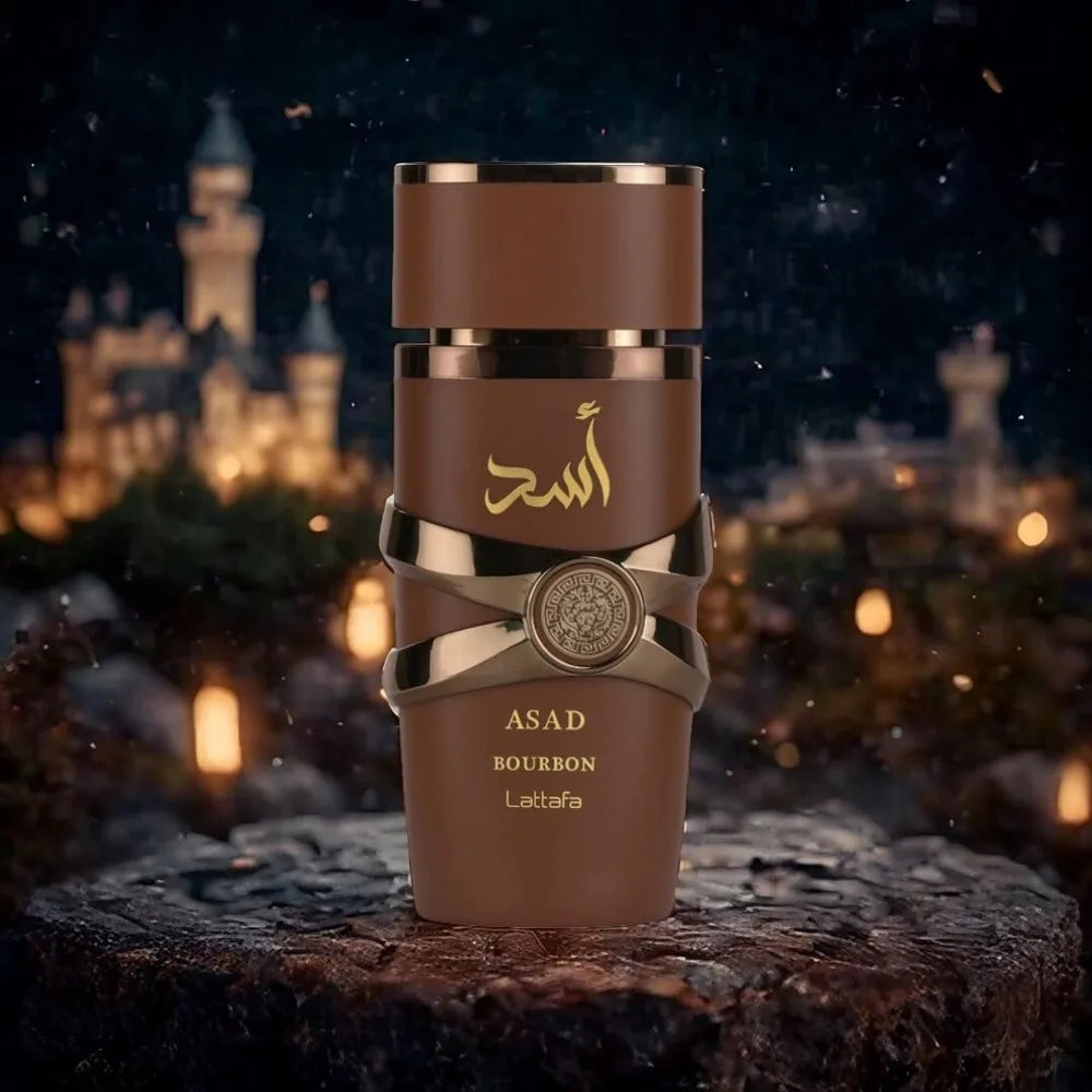 Lattafa Asad Bourbon Eau De Parfum Spray 3.4 oz (100ml) Unisex New in Box Sealed Original