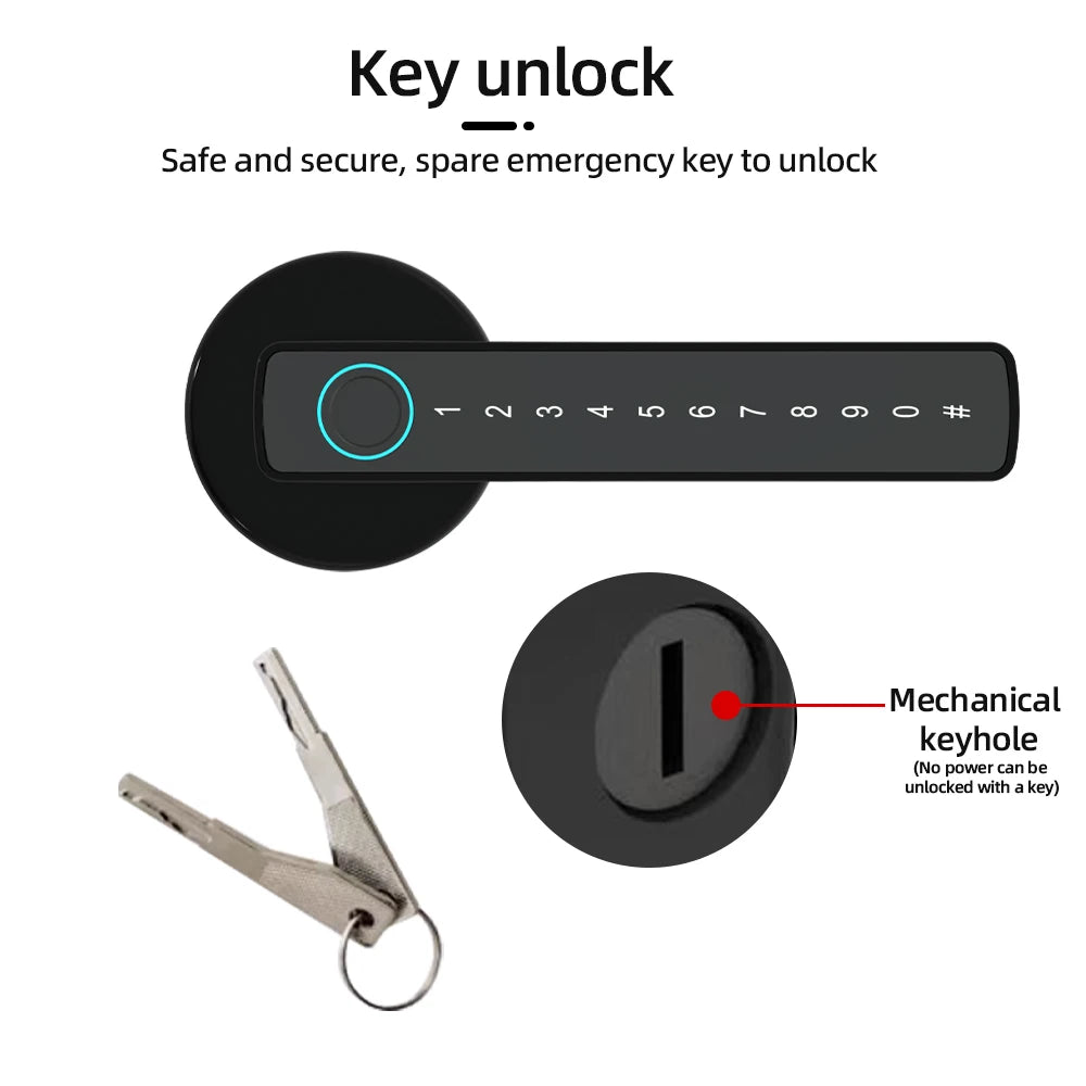 RAYKUBE US Free Delivery Tuya BLE Smart Fingerprint Door Lock Electronic Lock