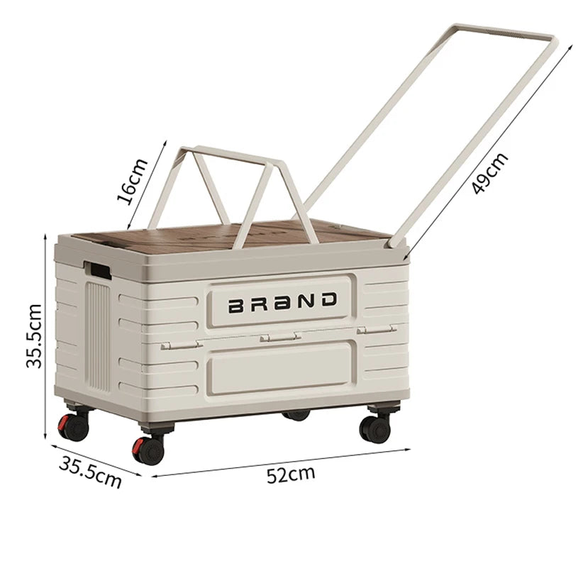 360° Rotating Foldable Storage Cart – Heavy-Duty Mobile Organizer with 4 Silent Wheels, Multi-Functional