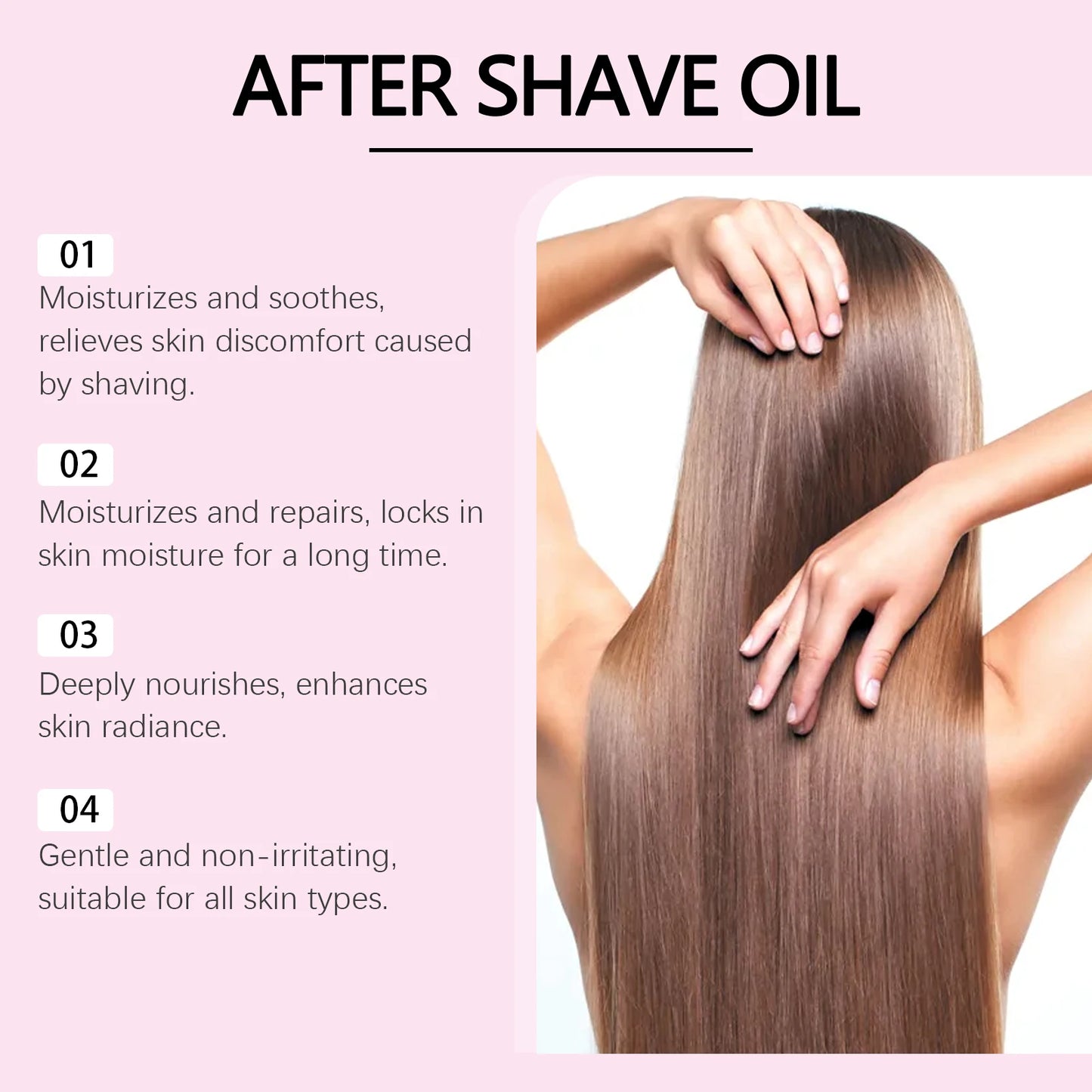 Hoygi 90ml After Shave Oil Repair Body Strawberry Flavor Smooth Skin Soothe Discomfort Nourish Hydrating Skin