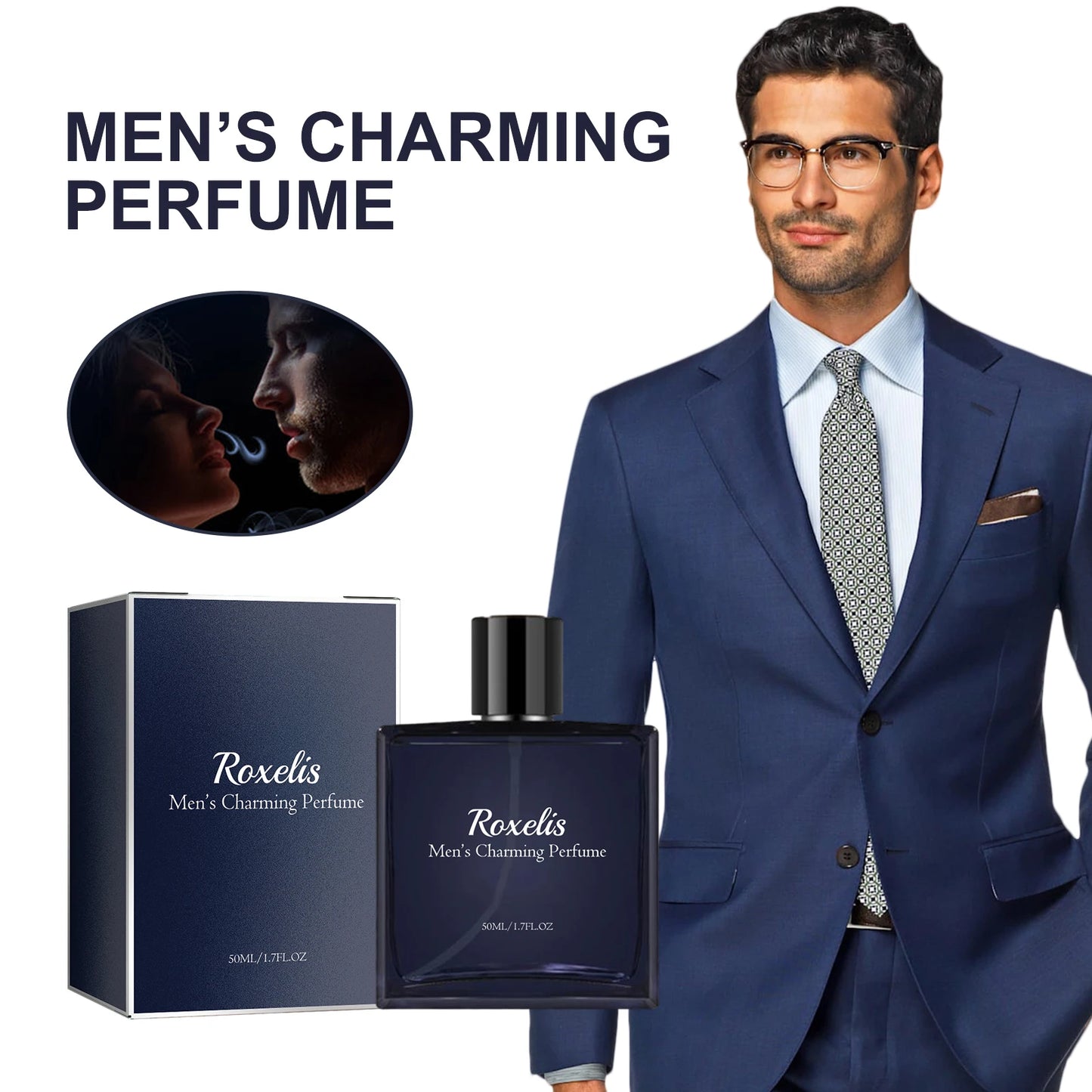 Roxelis 50ml Men Glamour Perfume Spray Cologne Light Fragrance Fresh Pheromone Romantic  Charming Perfume