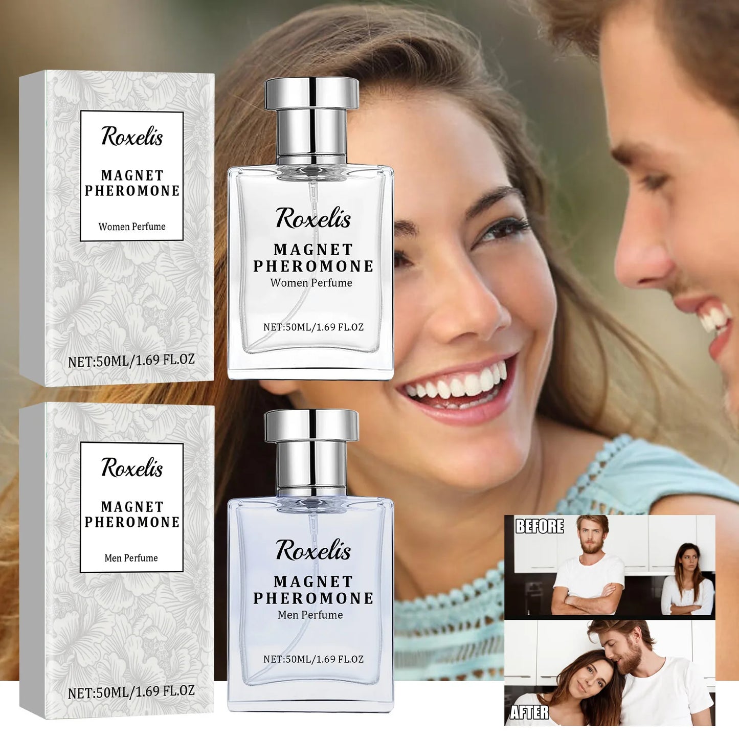 Roxelis 50ml Magnet Pheromone Perfume Men Women Lasting Fragrance Release Charming Dating Atmosphere