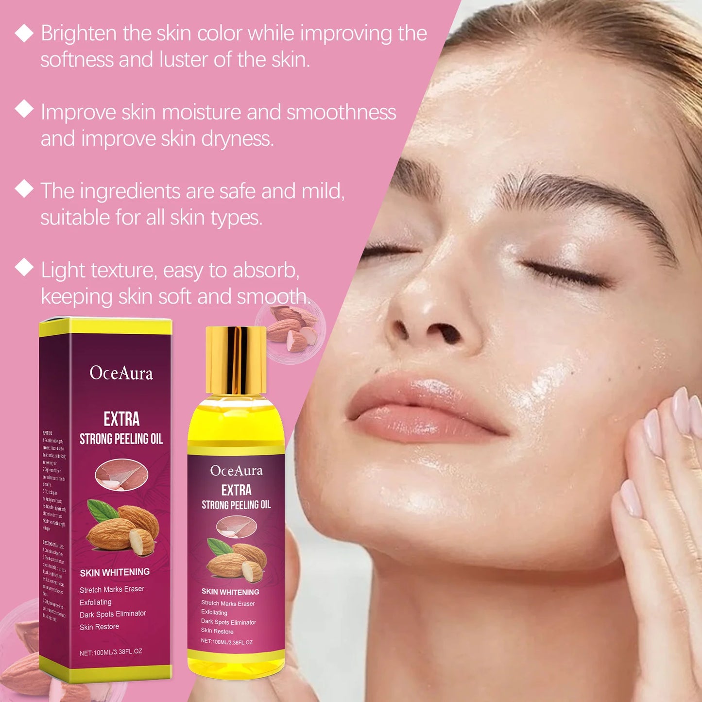 Oceaura Body Exfoliating Oil Gentle Cleaning Dead Skin Moisturizing Enhance Skin Luster Remove Dark Spots Body Peeling Oil