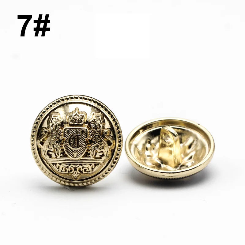 6pcs 10-28 mm golden gold metal buttons garment coat sewing accessories buttons