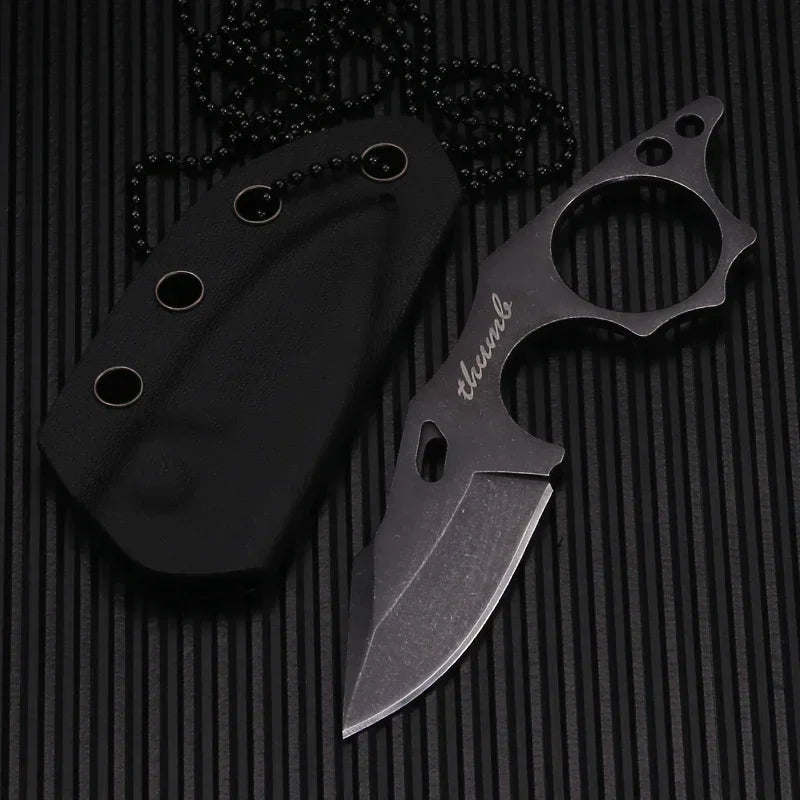 2024 New fashion Knife Pocket Straight Thumb Knife Necklace Survival Outdoor