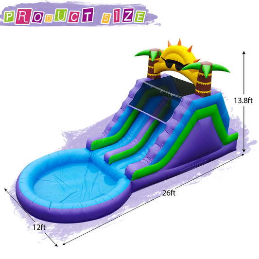 Inflatable Sun flower Outdoor Slides Air Bounce Water amusement Play Equipment  Double Slide Bubble Ball Pit