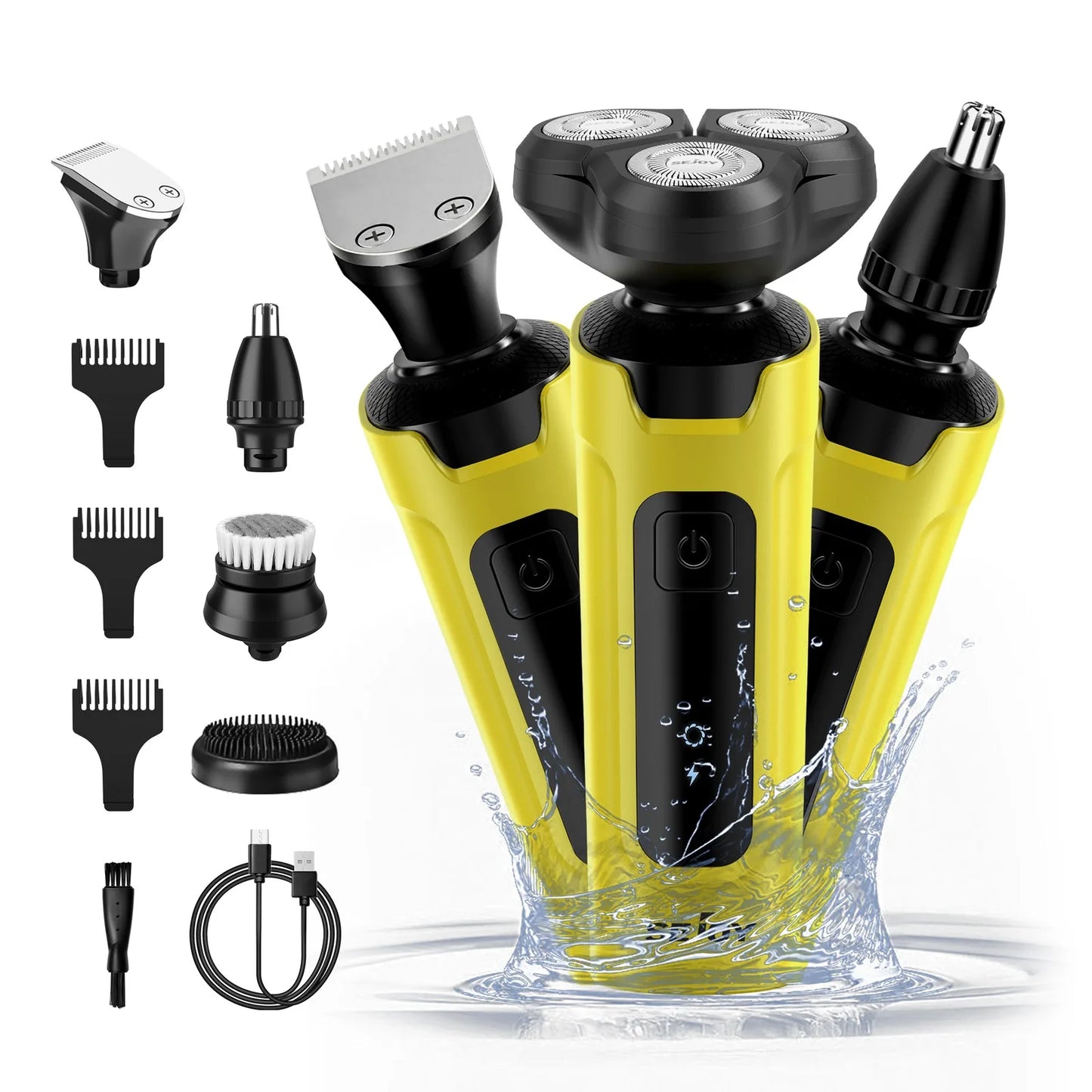 SEJOY 3 In 1 Multifunction Mens Electric Shaver Powerful Beard Nose Hair Trimmer